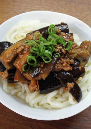 ちょい辛まぜ茄子うどん-レシピのメイン写真
