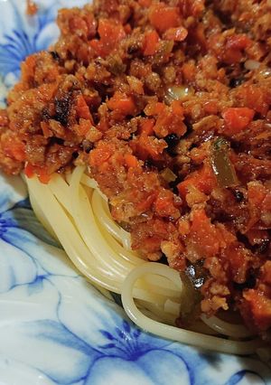 ミートソースパスタ-レシピのメイン写真