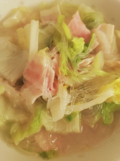 白菜とベーコンの鶏がらスープ-レシピのメイン写真