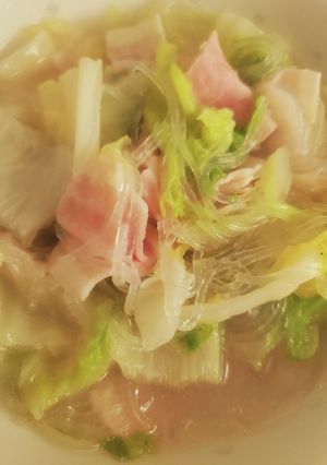 白菜とベーコンの鶏がらスープ-レシピのメイン写真