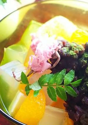 豆腐入りフルーツあんみつ-レシピのメイン写真