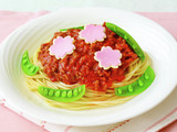 お花見ミートソーススパゲティ