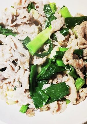 九条ネギと豚肉の塩炒め-レシピのメイン写真