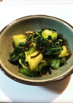 旦那絶賛！青梗菜と塩昆布のかんたん漬け物-レシピのメイン写真