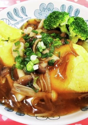 ふわとろっ♪はんぺんオムレツのきのこあん-レシピのメイン写真