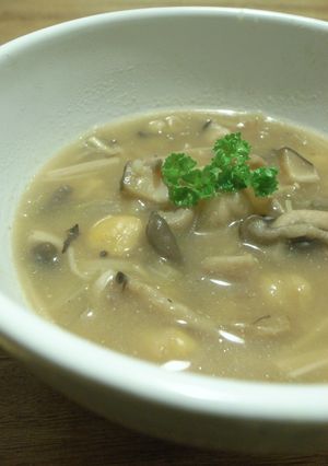 ひよこ豆ときのこのポタージュスープ-レシピのメイン写真