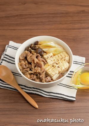 レンジ時短!すき焼きバター丼-レシピのメイン写真