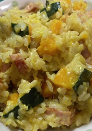 かぼちゃとベーコンのチーズリゾット♪-レシピのメイン写真