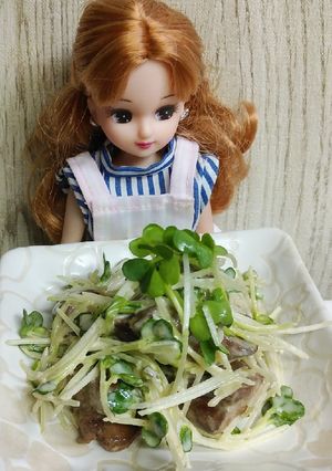 リカちゃん♡鶏レバーかいわれ鬼からしマヨ-レシピのメイン写真