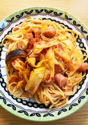 ウインナーとキャベツの簡単トマトパスタ♡-レシピのメイン写真