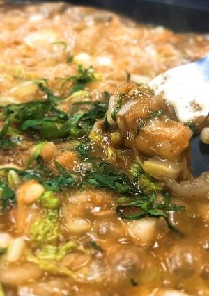 たっぷり白菜で！月島もんじゃ焼-レシピのメイン写真