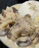 えのき氷☆鶏ときのこのレモンクリーム煮