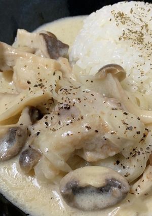 えのき氷☆鶏ときのこのレモンクリーム煮-レシピのメイン写真