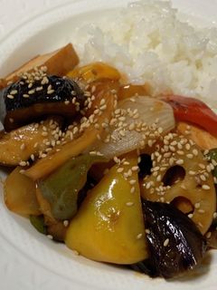 えのき氷☆厚揚げと野菜の甘酢炒め-レシピのメイン写真