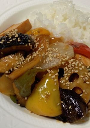 えのき氷☆厚揚げと野菜の甘酢炒め-レシピのメイン写真