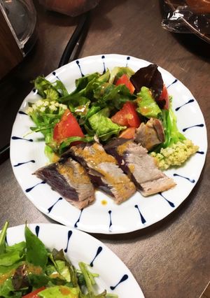 カツオのタタキ&梅醤番茶ドレッシング-レシピのメイン写真