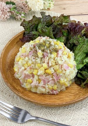 レンジで簡単♪ハムとコーンのポテトサラダ-レシピのメイン写真