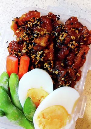 お弁当(12/1)豚肉唐揚げ甘辛タレ-レシピのメイン写真