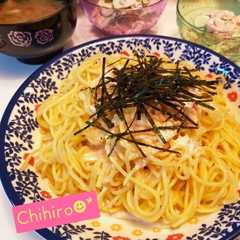 รูปของ 【超簡単】明太子クリームパスタ