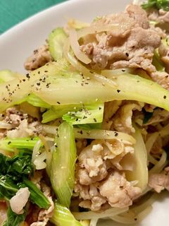 豚肉とセロリともやしの醤油炒め-レシピのメイン写真