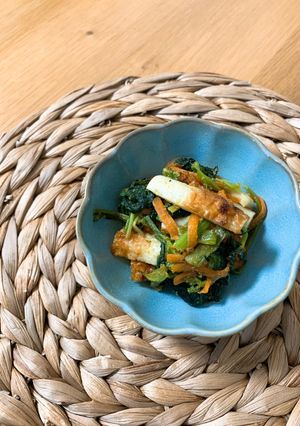 【副菜】ちくわとほうれん草のゴママヨ炒め-レシピのメイン写真