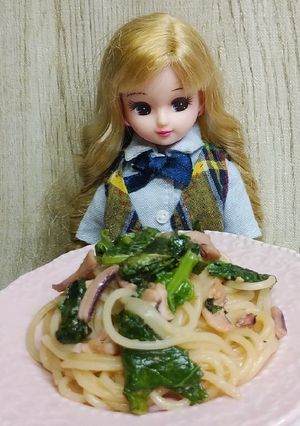 リカちゃん♡菜の花イカの塩辛パスタΨ-レシピのメイン写真