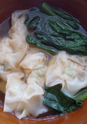 小松菜とエビワンタンのスープ-レシピのメイン写真