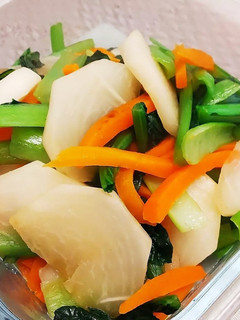 超スピード簡単レシピかぶと小松菜の炒め物-レシピのメイン写真