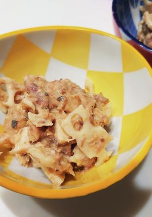 サバ味噌缶と蓮根のマヨサラダ-レシピのメイン写真