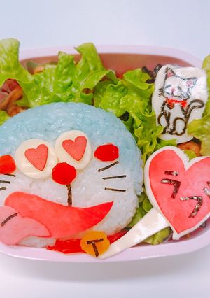 ドラえもん ミーちゃん ラブキャラ弁-レシピのメイン写真