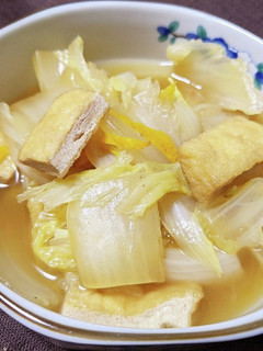 白菜と油揚げのゆず皮煮-レシピのメイン写真