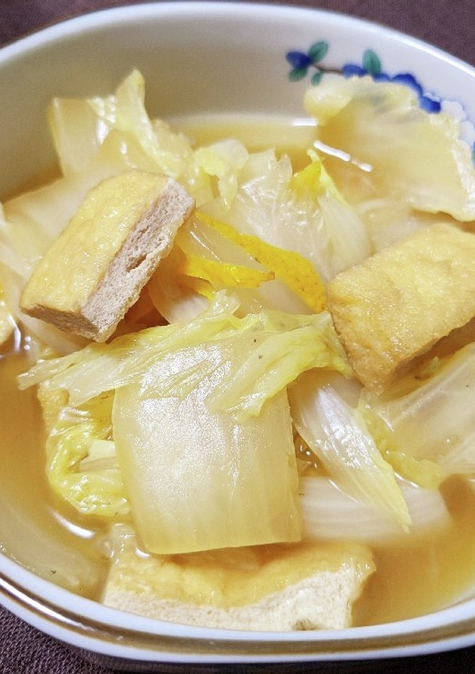 白菜と油揚げのゆず皮煮-レシピのメイン写真