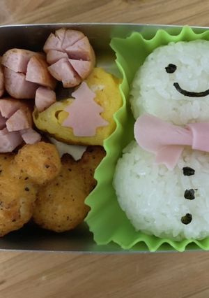 12月♪簡単キャラ弁!雪だるまのお弁当-レシピのメイン写真