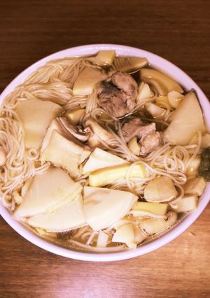 鶏モモと竹の子の温麺-レシピのメイン写真