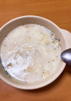 ポタージュスープでリゾット!朝ごはん〜♪-レシピのメイン写真
