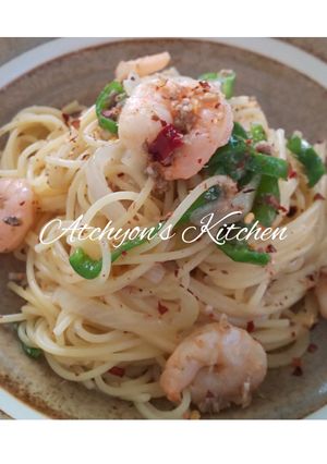 簡単!鰯と海老のペペロンチーノ-レシピのメイン写真