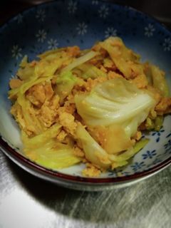 キャベツの甘辛炒めで卵とじ@≧↺≦@)❩-レシピのメイン写真