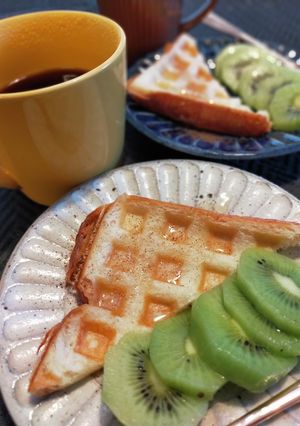 食パンでシナモンハチミツワッフル。-レシピのメイン写真