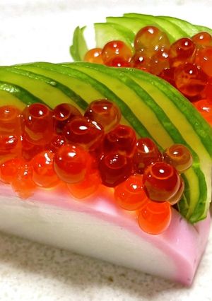蒲鉾の蛇腹きゅうり・いくらのっけ-レシピのメイン写真