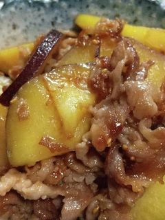 さつまいもと豚肉の甘辛炒め-レシピのメイン写真