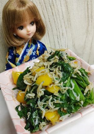 リカちゃん♡わさび菜雑魚さん醤油炒め-レシピのメイン写真