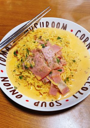 辛ラーメンで!!辛ボナーラ♡♡-レシピのメイン写真
