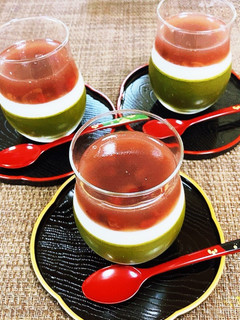 和風ゼリー♪抹茶ゼリー&小豆ゼリー-レシピのメイン写真