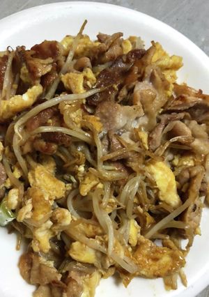 節約ガッツリ飯　もやしと豚肉玉子炒め-レシピのメイン写真