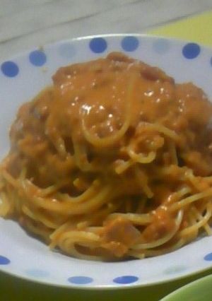 ツナとベーコンのトマトクリームパスタ♪-レシピのメイン写真