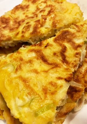 長ネギ大量消費☆卵入りねぎ焼き-レシピのメイン写真