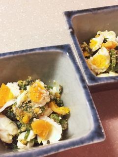 ほうれん草とゆで卵のごま和えサラダ-レシピのメイン写真
