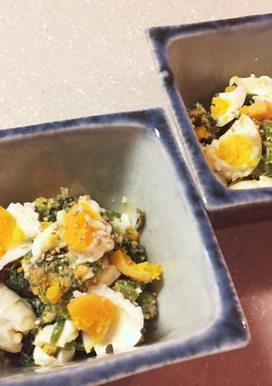 ほうれん草とゆで卵のごま和えサラダ-レシピのメイン写真