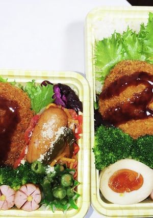 【夫婦弁当182】メンチカツとナポリタン-レシピのメイン写真