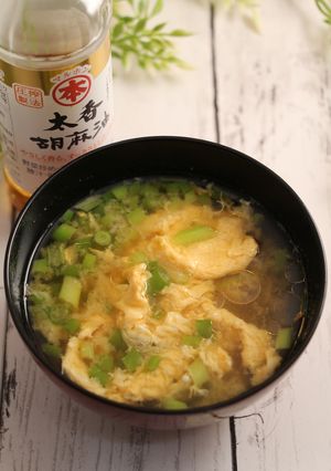 簡単！葱玉のお味噌汁　ごま生姜風味-レシピのメイン写真
